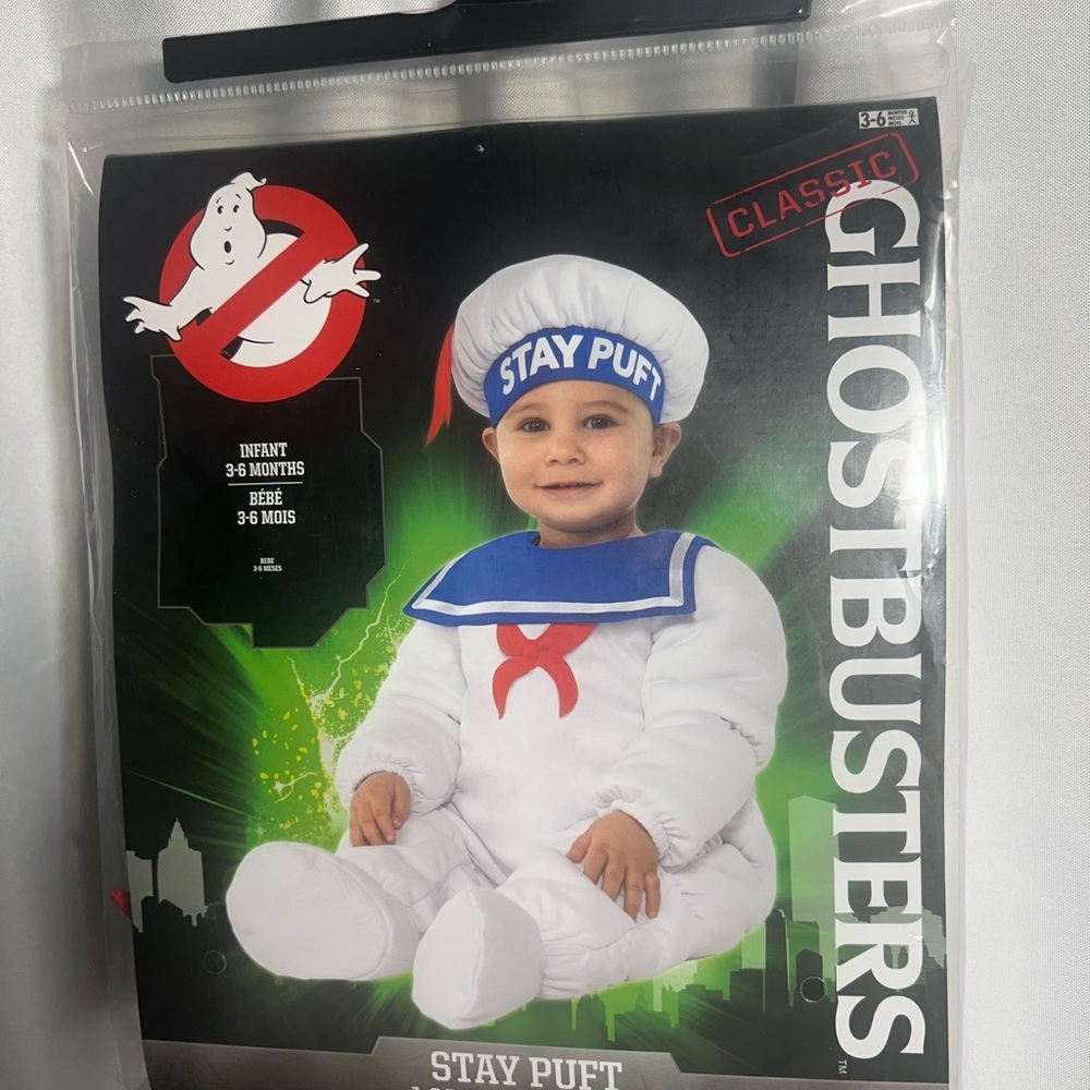 Ghostbusters Stay Puft Infant 3-6 Months Halloween Costume NWT